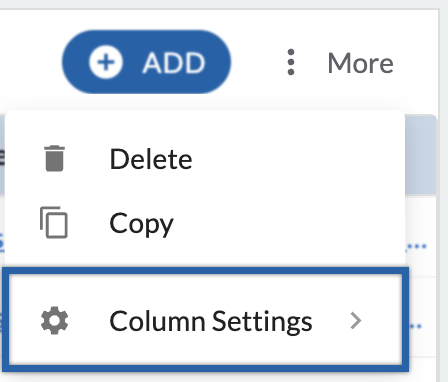 Column Settings