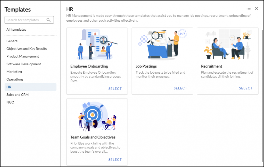 Human Resources (HR) Templates and Related Menus - Nimble Knowledge Base