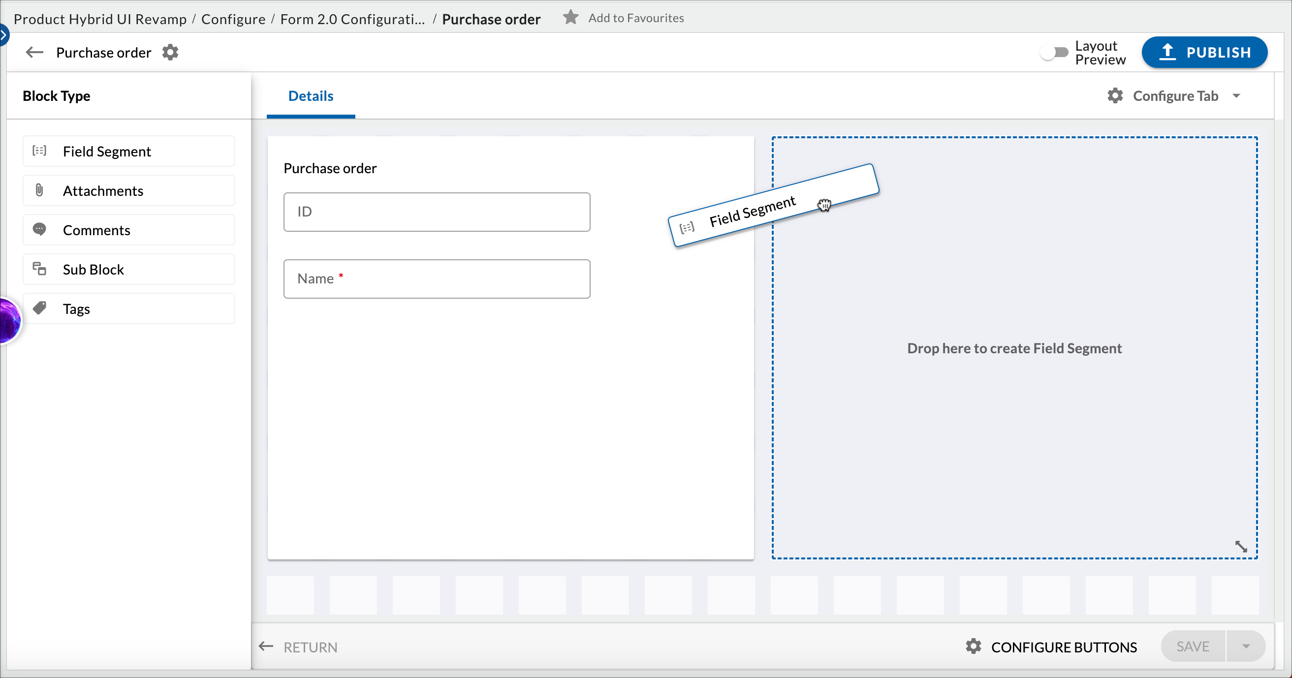 Adding Field Segment