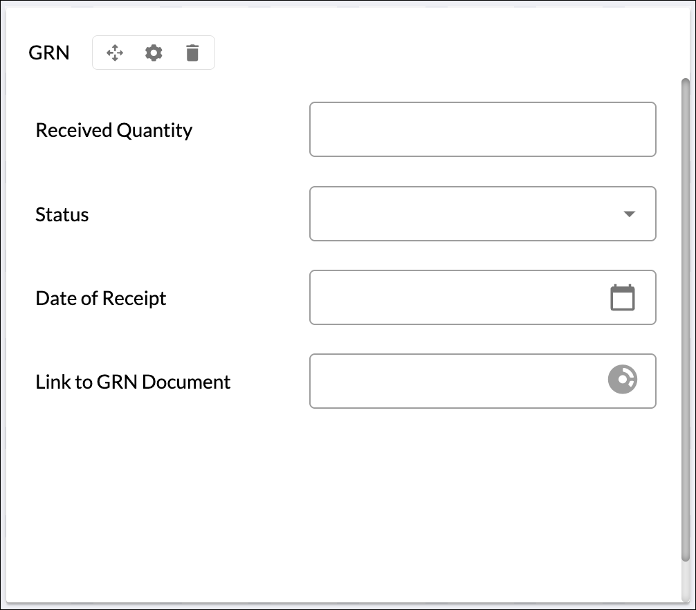 Purchase Order Goods Receved Note