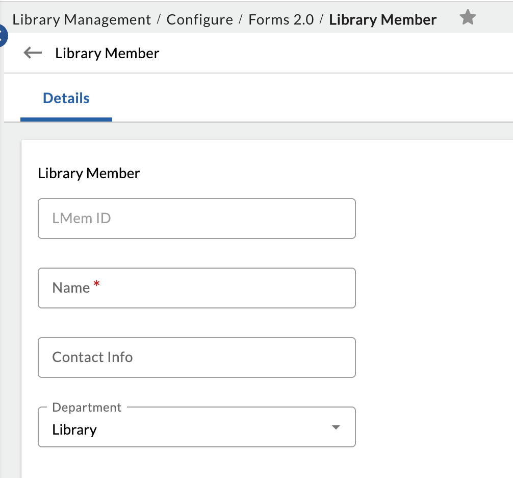 Library Member Custom Form