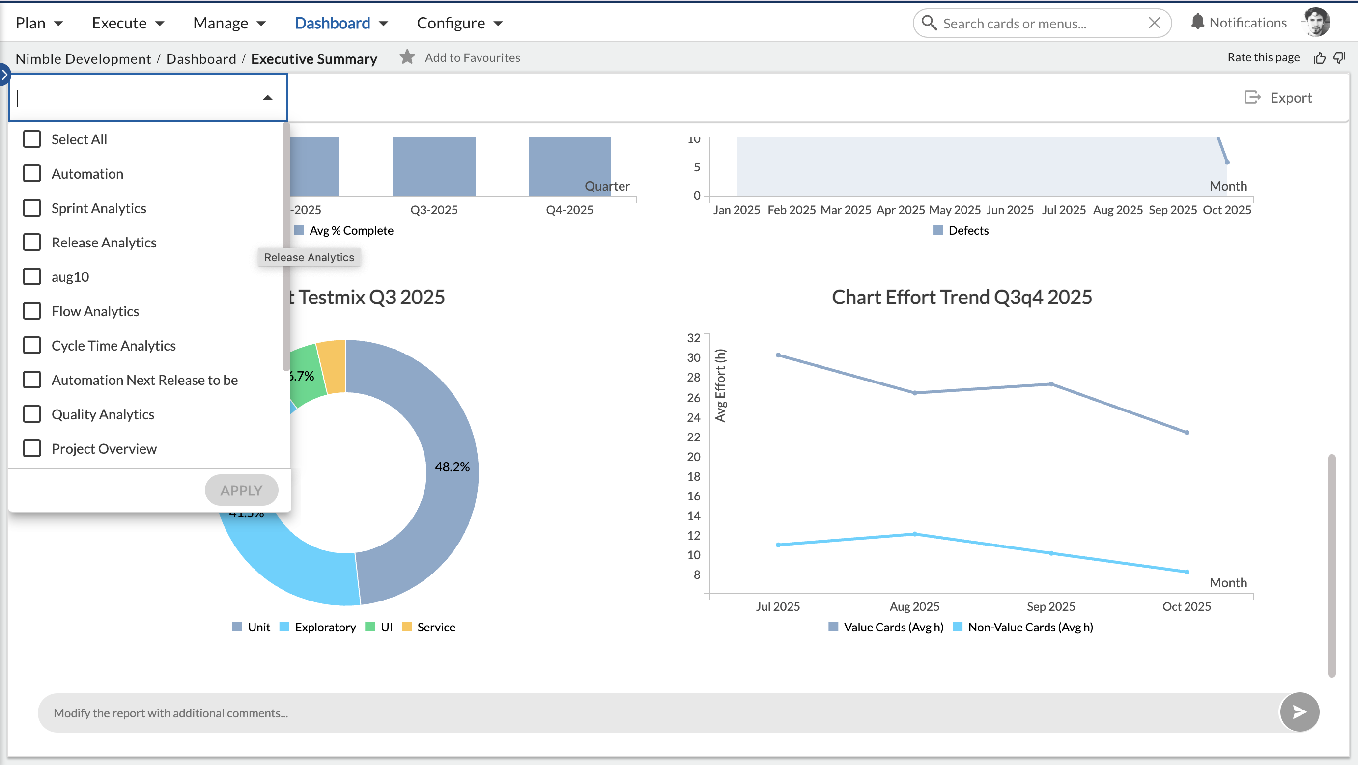 Viewing Executive Summary in Nimble - Nimble Knowledge Base