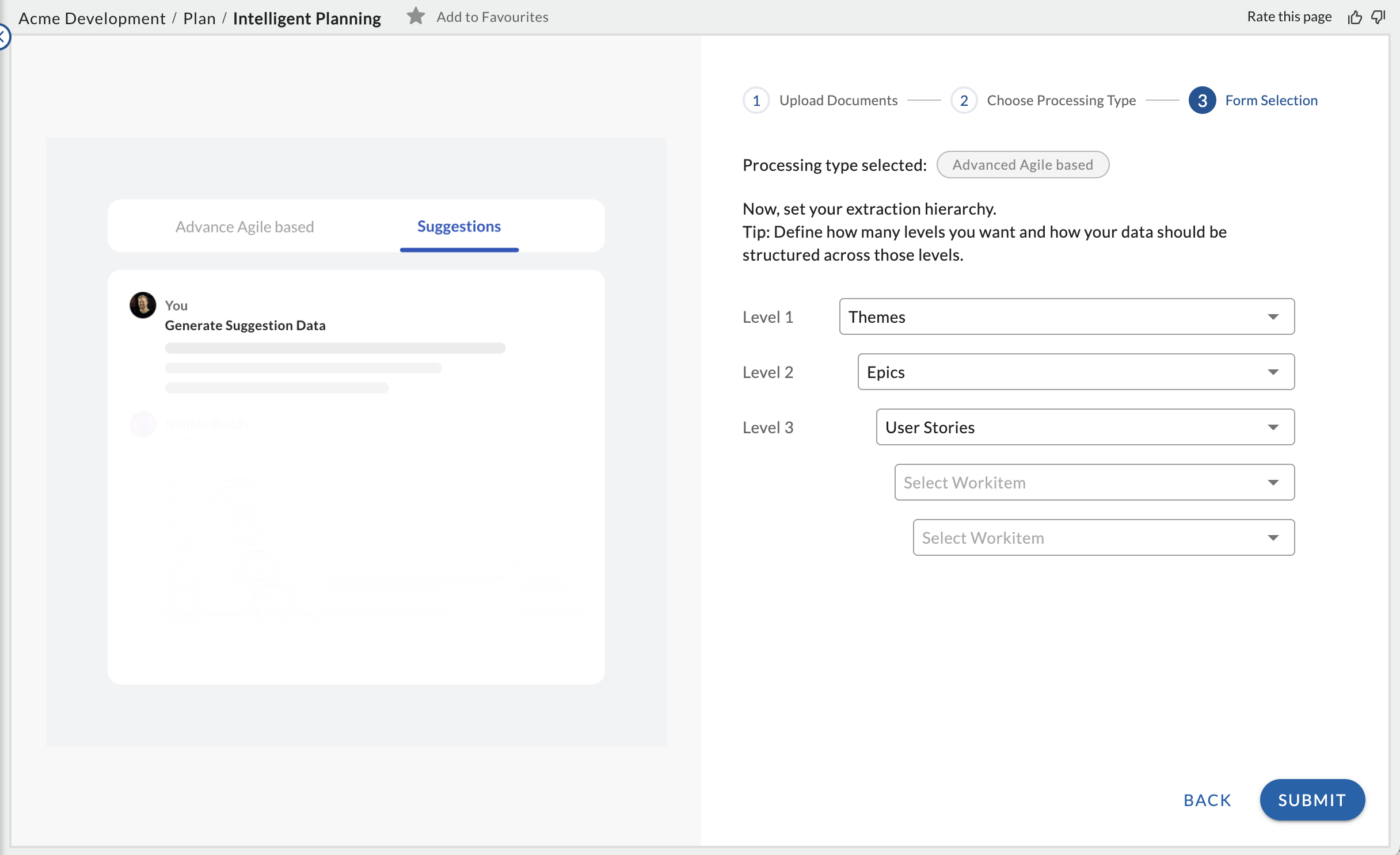 Upload documents to a project