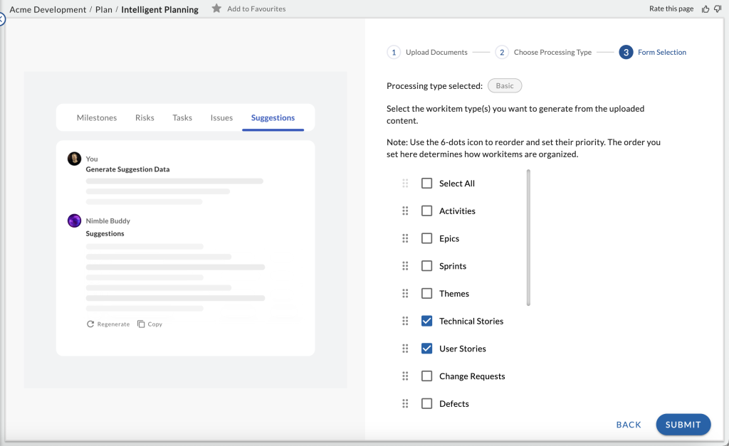 Upload documents to a project