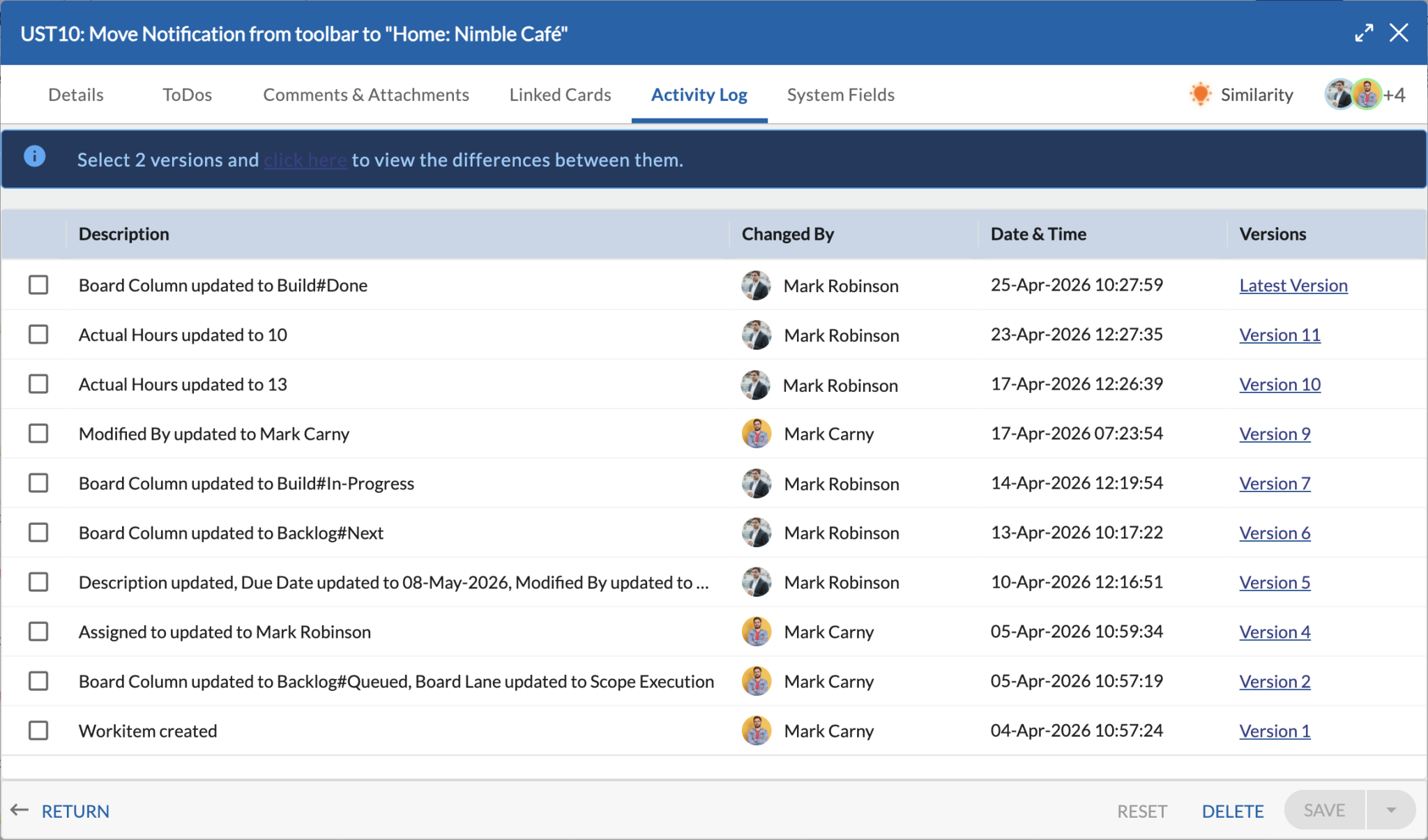 Understanding the Activity Log - Nimble Knowledge Base