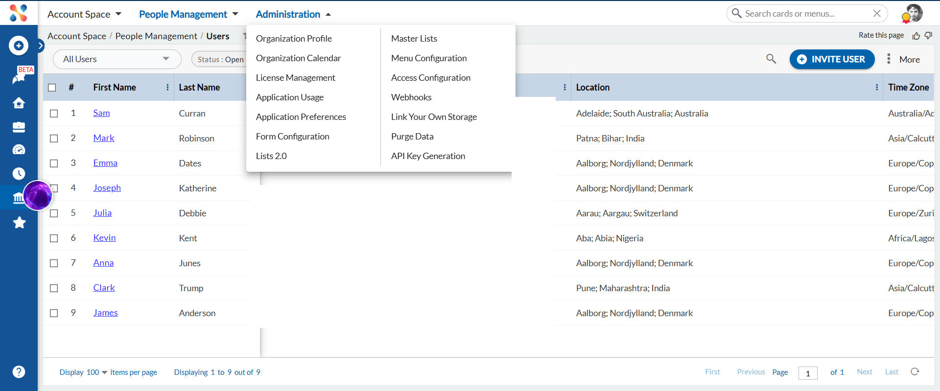 Navigate to Account Space, Administration, API Key Generation