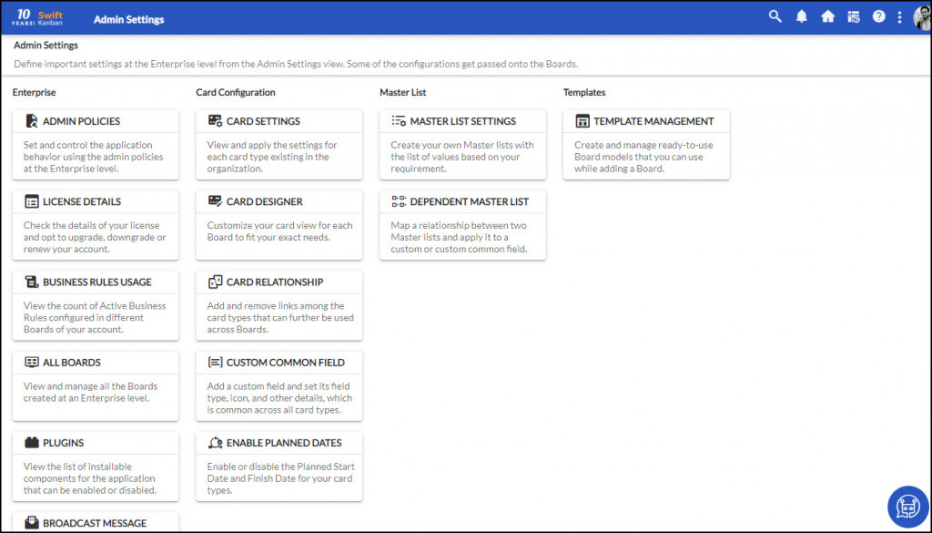 Managing the Admin Settings - SwiftKanban Knowledge Base
