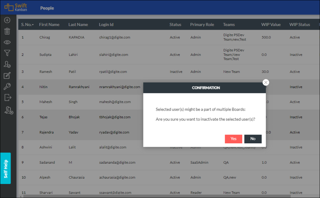 Updating User Status as Active or Inactive - SwiftKanban Knowledge Base