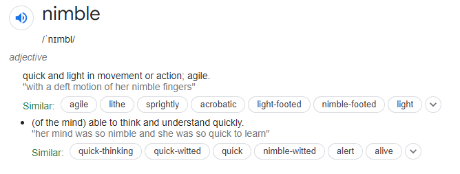 Nimble-Meaning