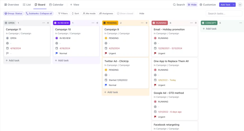Clickup Board View