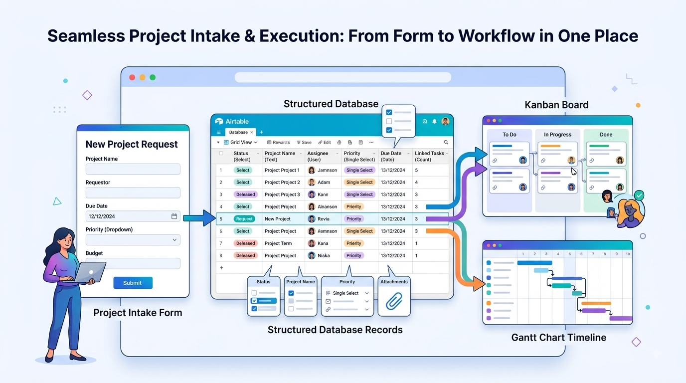 form to workflow image describing the workflow starting from 'form submission' to 'work creation'.