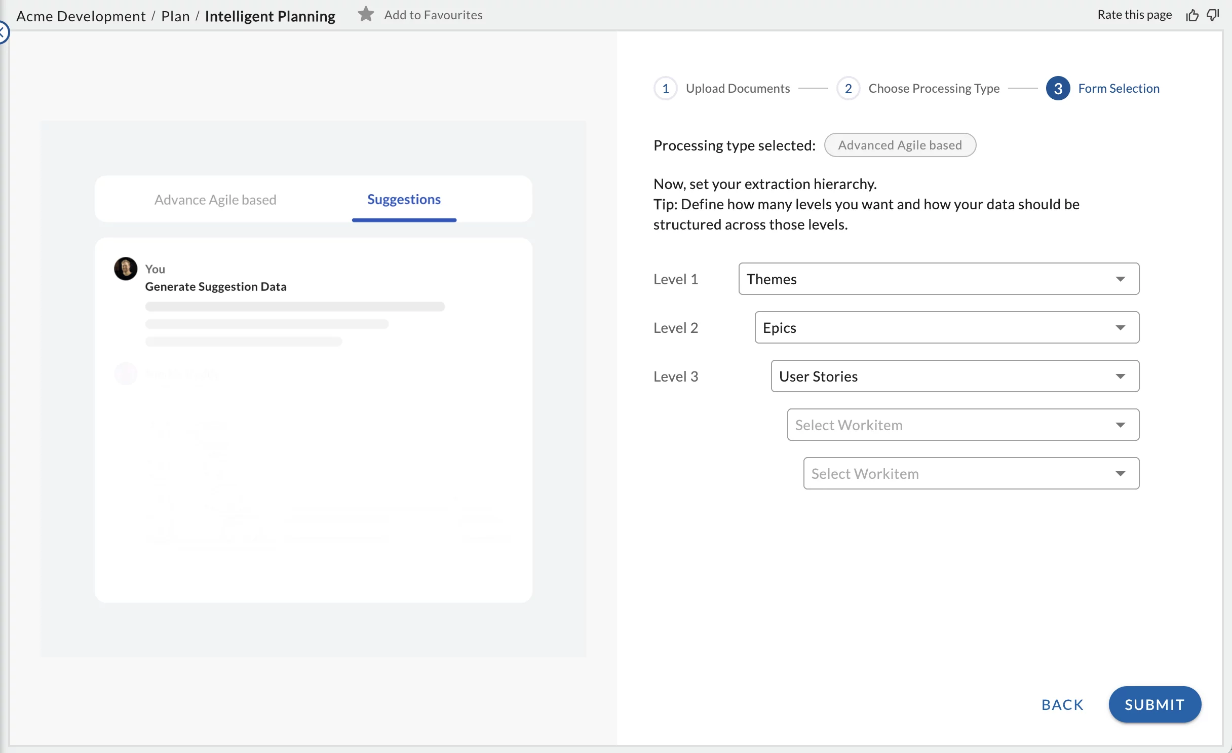 Form Selection In 'Intelligent Planning'